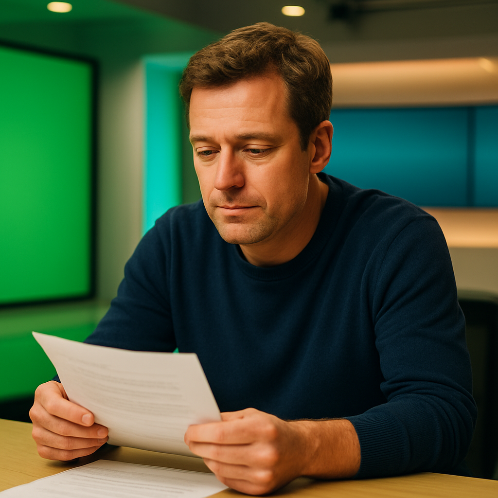 A TV contributor preparing backstage, illustrating the process to get on TV in the UK