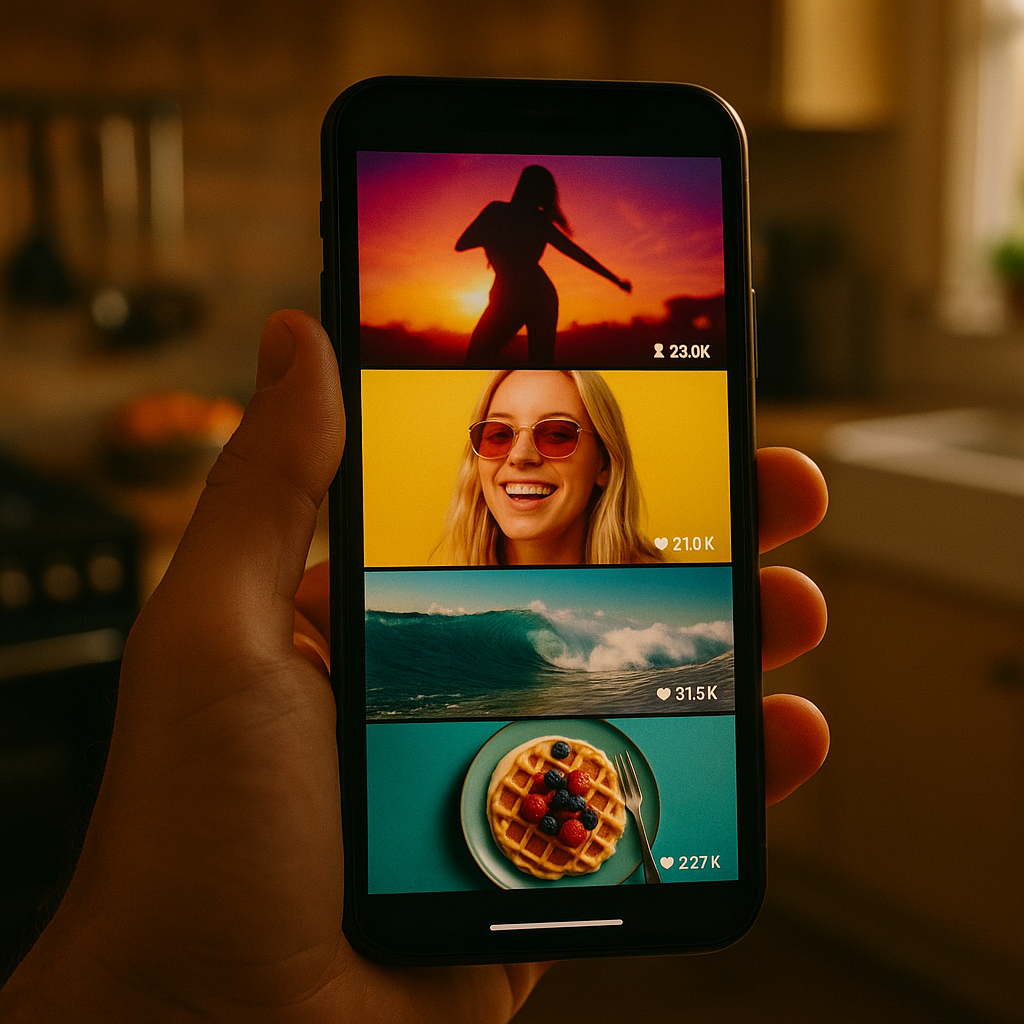 Smartphone displaying short-form video feed representing the best platform to go viral 2026