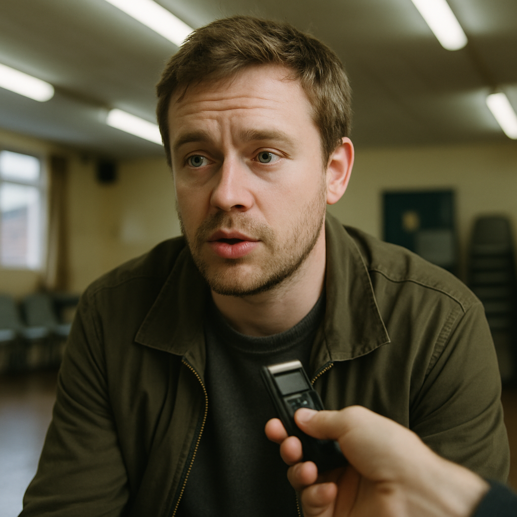 A man being interviewed after going viral — the media attention ordinary people who became famous overnight often face immediately after their moment
